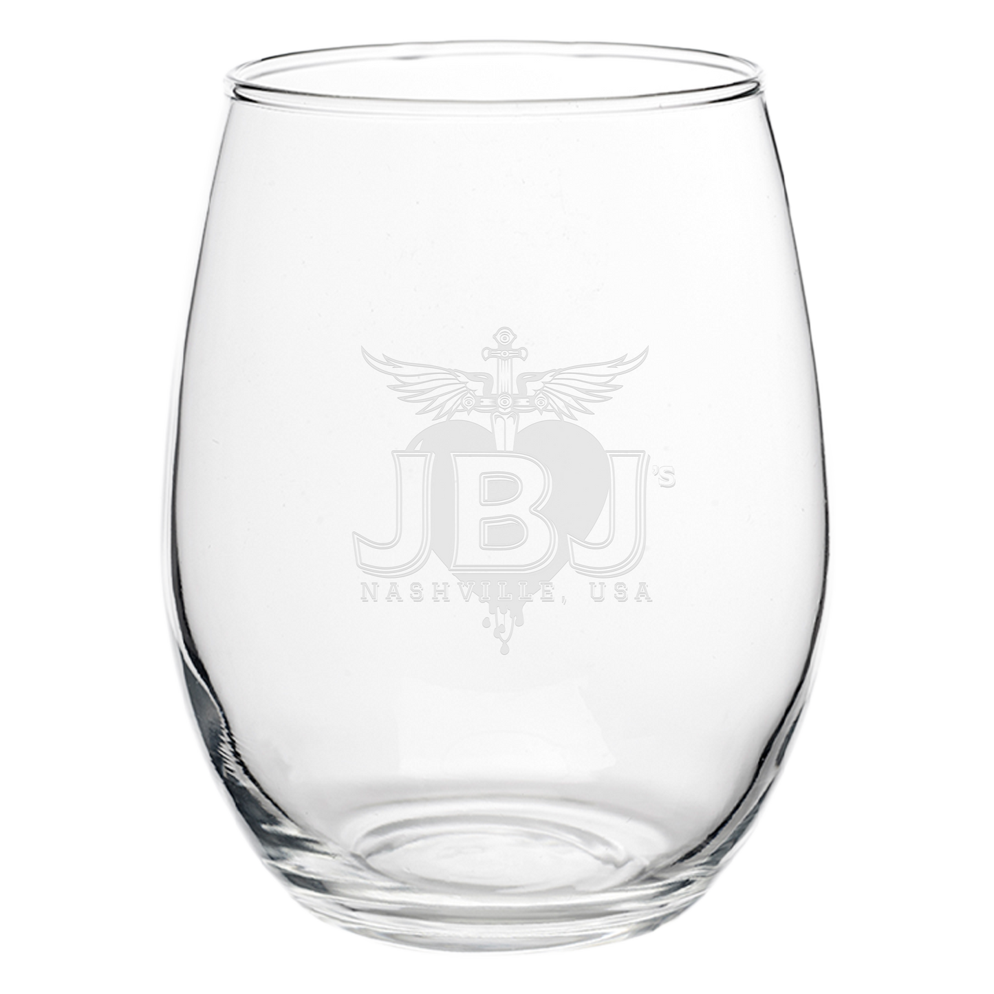 JBJ's Laser Engraved Stemless Wine Glass