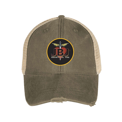JBJ's Distressed Trucker Hat - Olive
