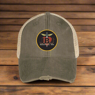 JBJ's Distressed Trucker Hat - Olive